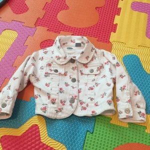 SOLD Old navy white denim jacket floral design 18M